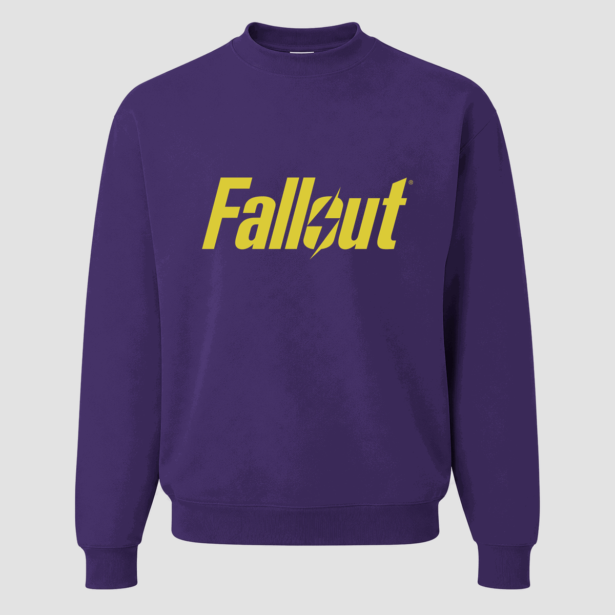 Men's Fallout Yellow Logo Crewneck Sweatshirt - Purple