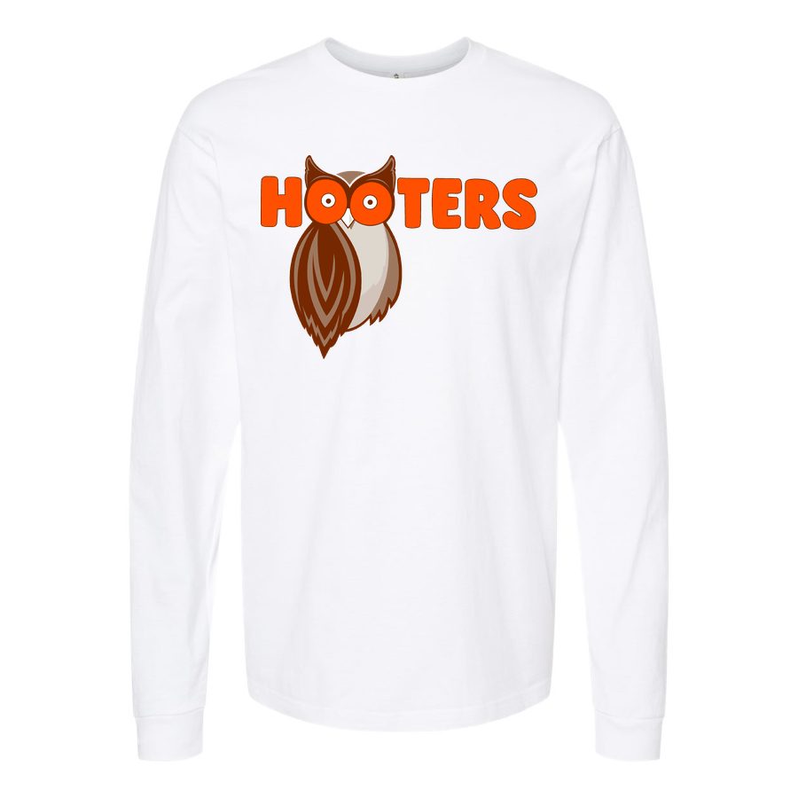 Men's Hooters Long sleeves Cotton Blend T-Shirt - White