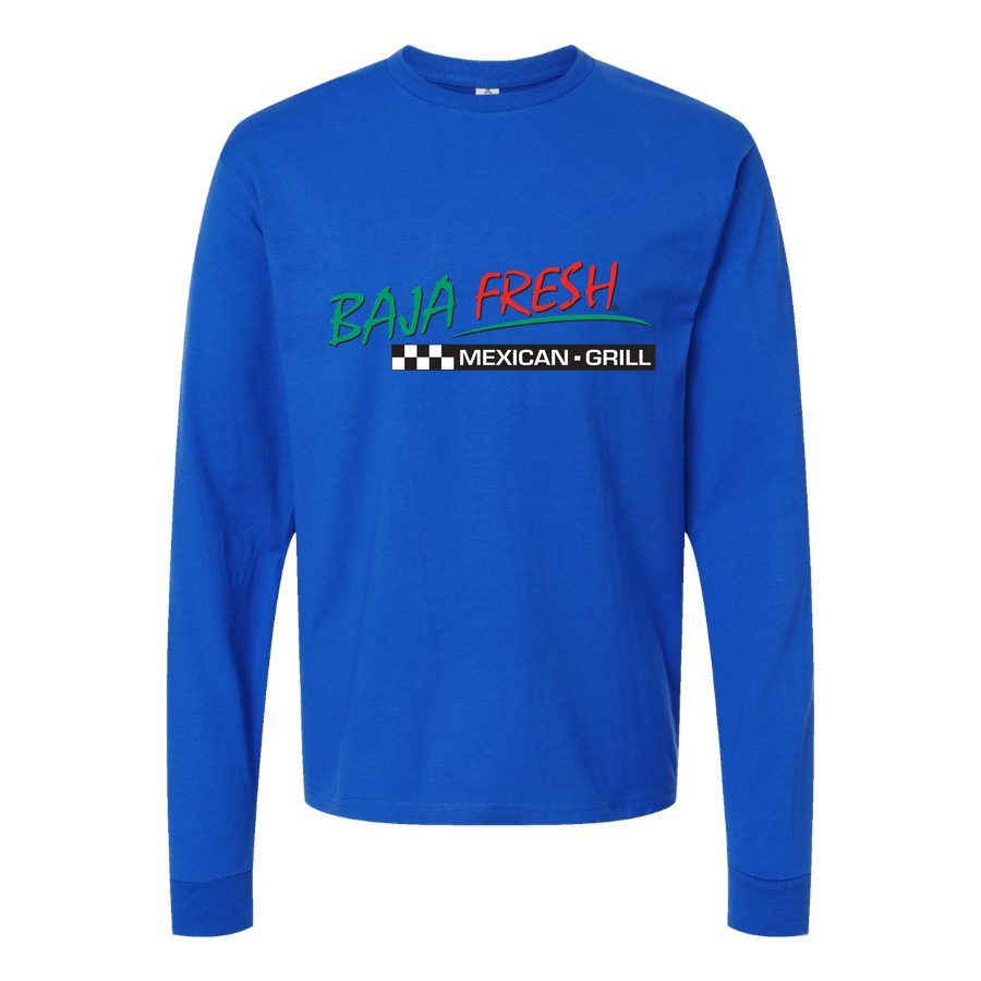 Men's Logo-Baja-Fresh-1536x864 Long sleeves Cotton Blend T-Shirt - Blue