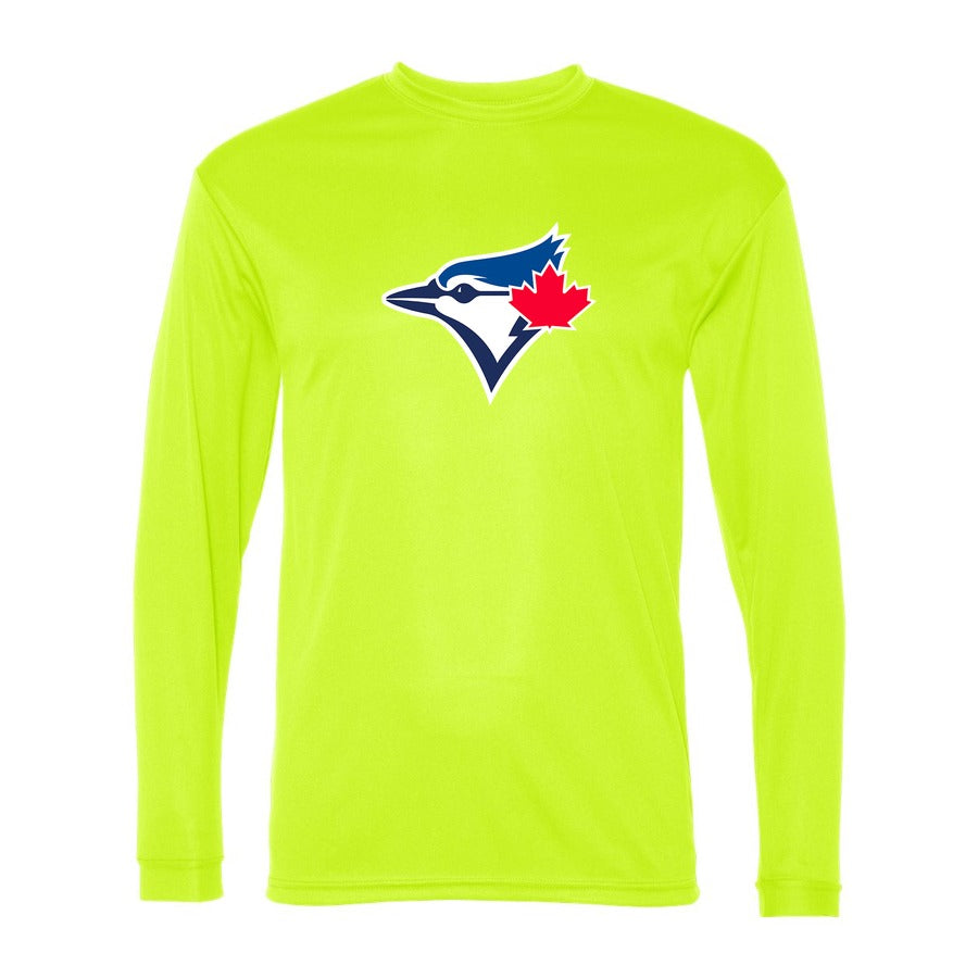 Men's Toronto Blue Jays Polyester Long Sleeve T-Shirt - Safety Yellow