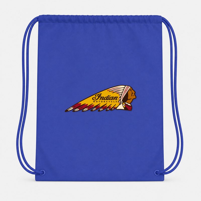 Indian Motorcycle Drawstring Bag - Blue