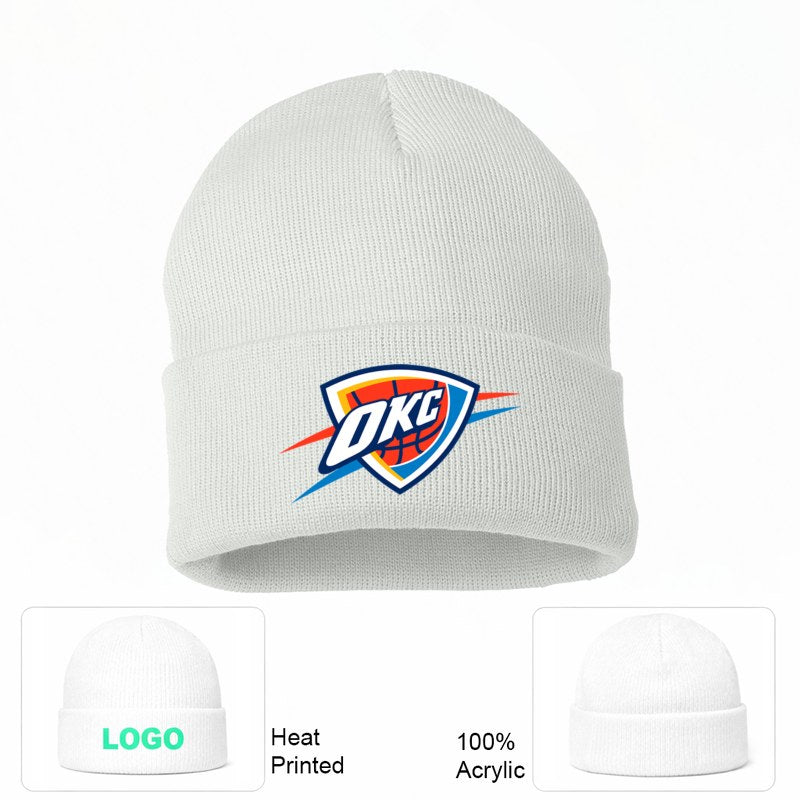 Oklahoma City Thunder White Beanie Hat