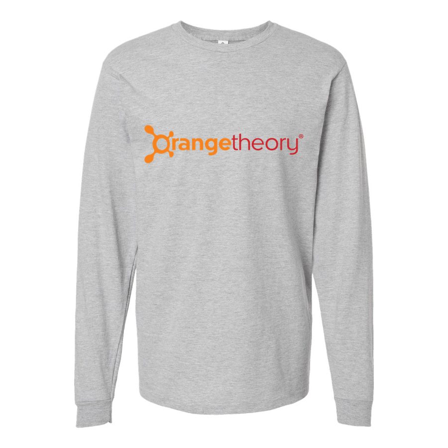 Men's Orangetheory-Fitness-Logo-1024x576 Long sleeves Cotton Blend T-Shirt - Gray