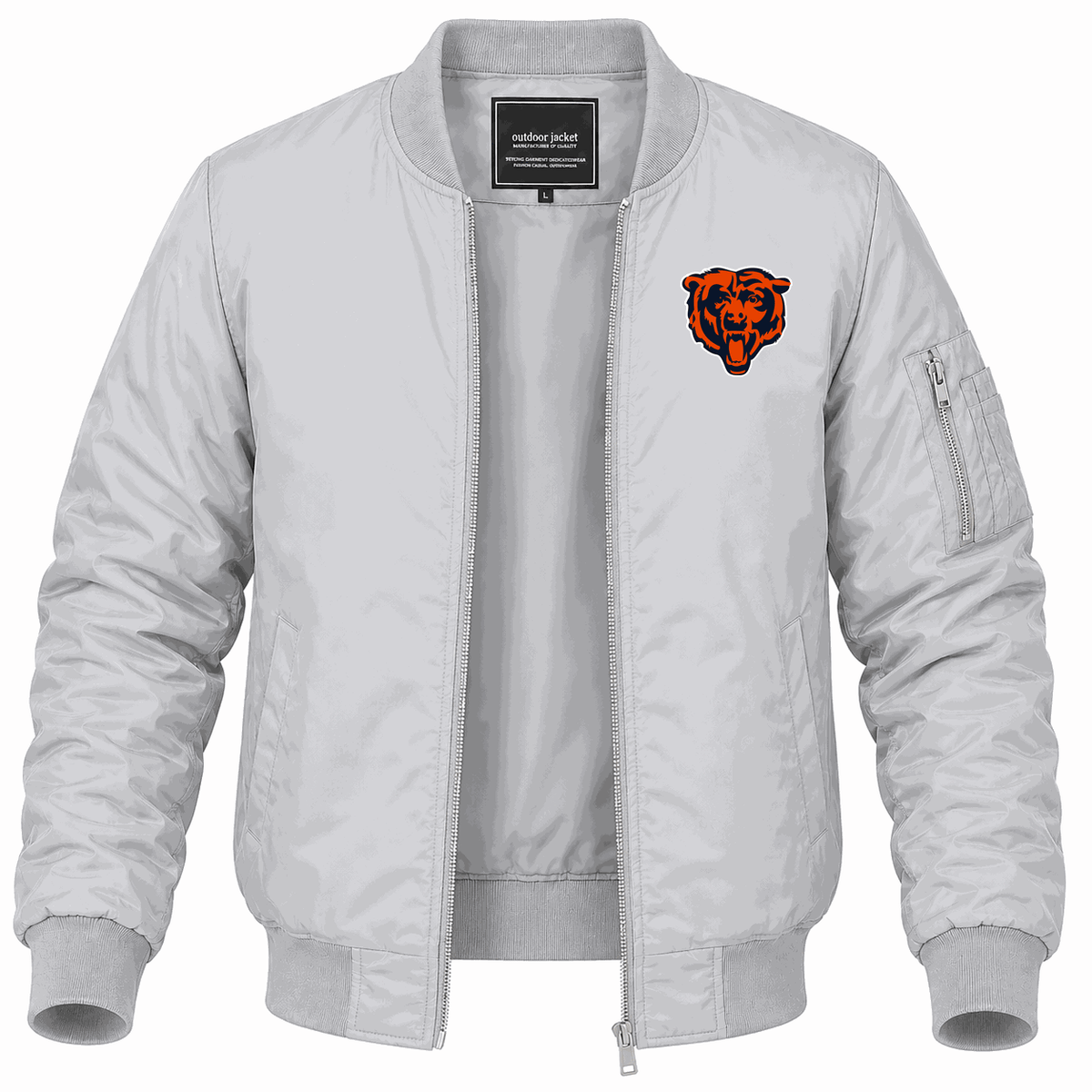 Men's Chicago Bears Lightweight Bomber Jacket - Gray