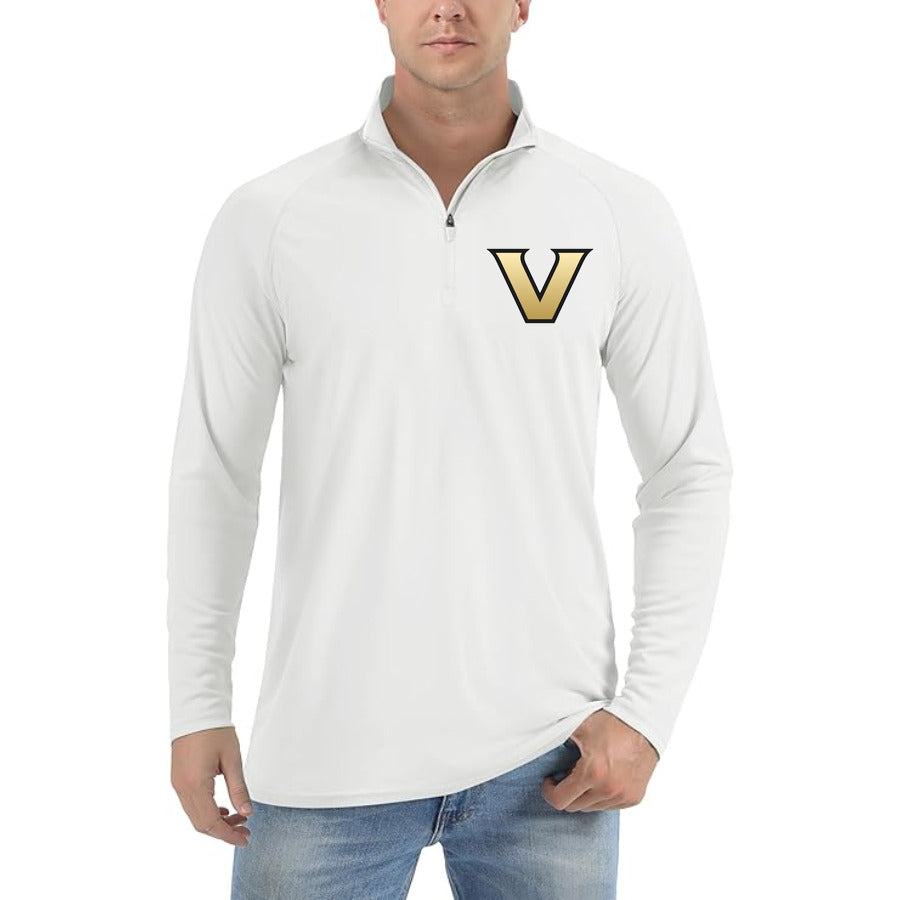 Vanderbilt Commodores Logo quarter-zip athletic shirt in White