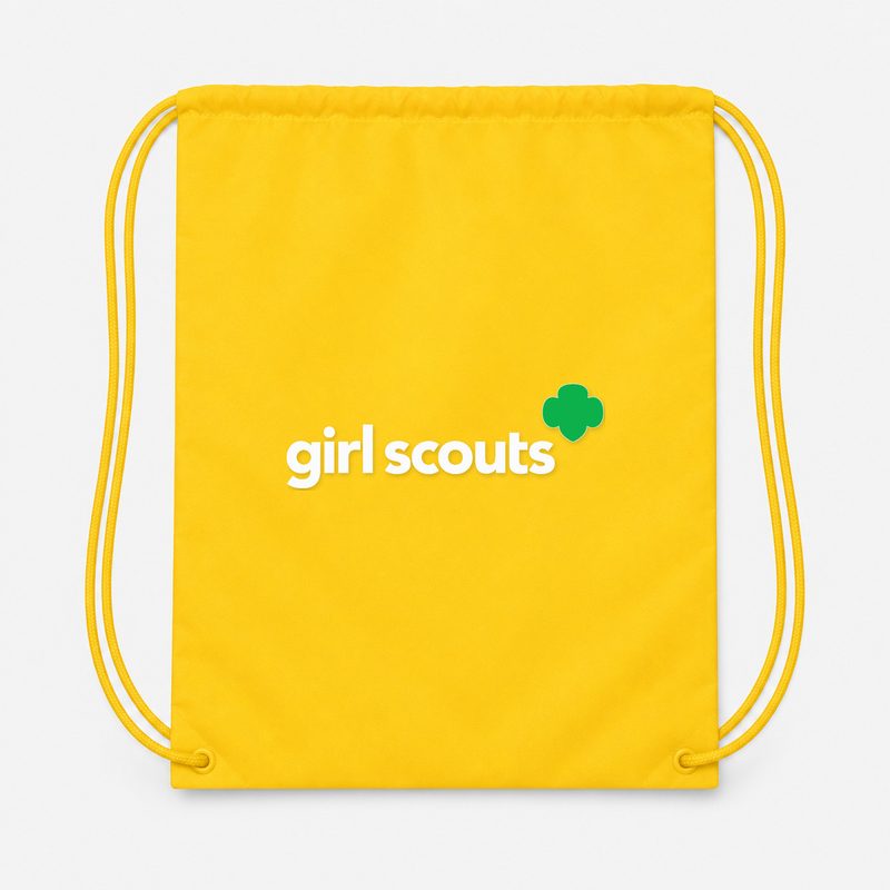 Girl Scouts White Drawstring Bag - Yellow