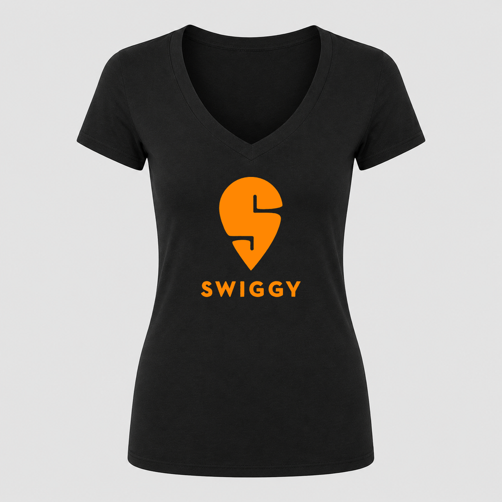Women's Swiggy V Neck T-Shirt in black