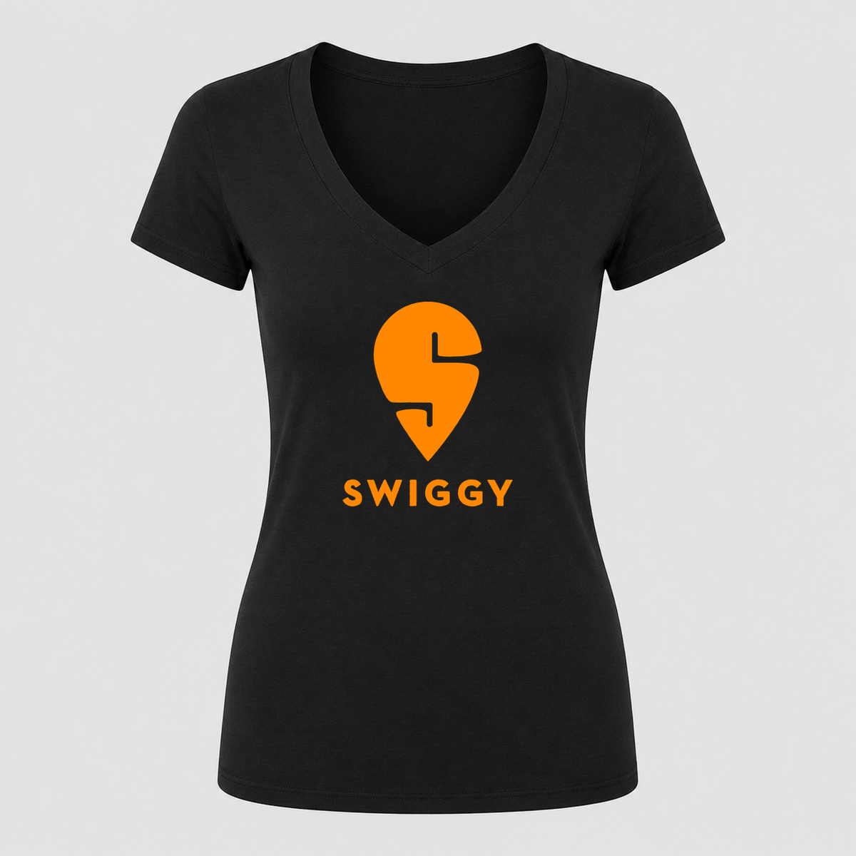 Women's Swiggy V Neck T-Shirt in black