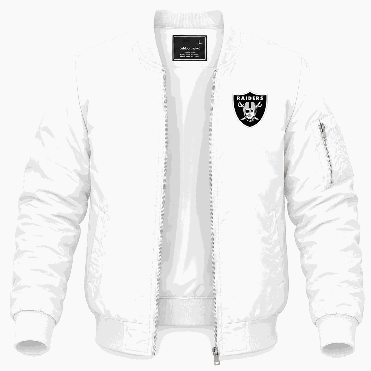 Men's Las Vegas Raiders Lightweight Bomber Jacket - White
