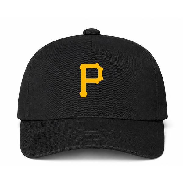 Pittsburgh Pirates MLB Logo Black Dad Baseball Cap Hat