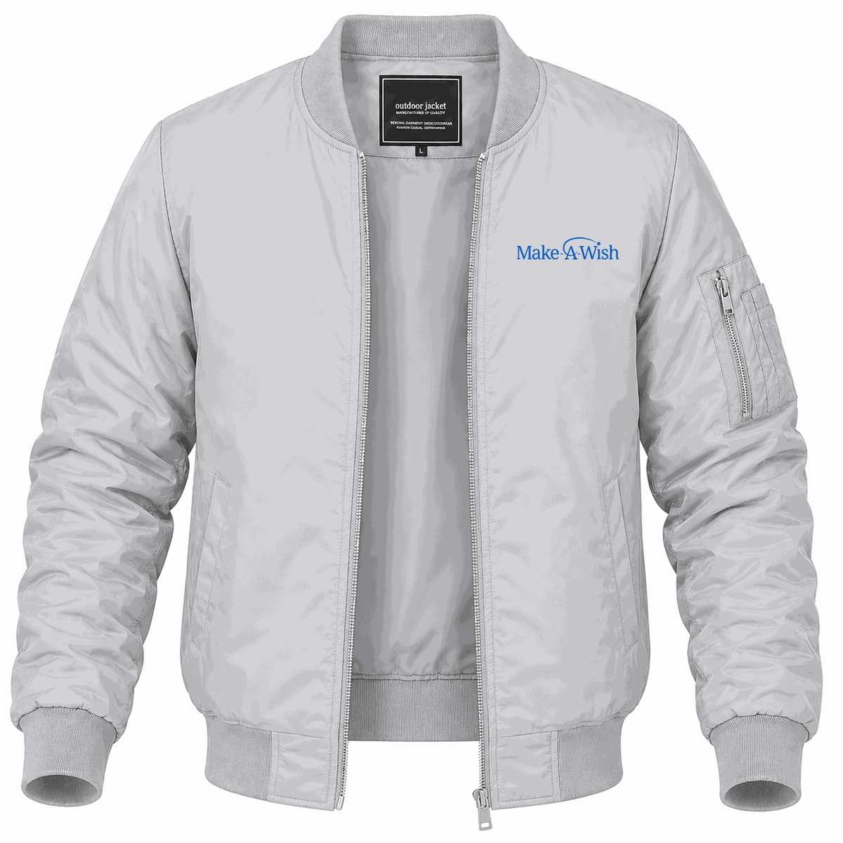 Men's Make-A-Wish Lightweight Bomber Jacket - Gray