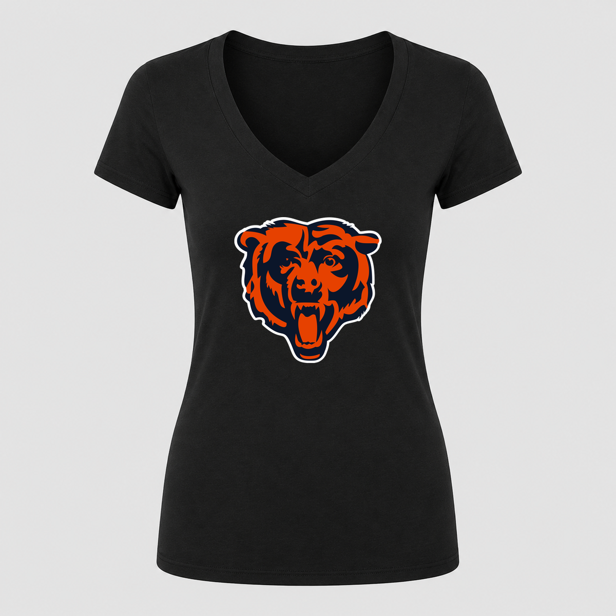 Women's Chicago Bears V Neck T-Shirt in black