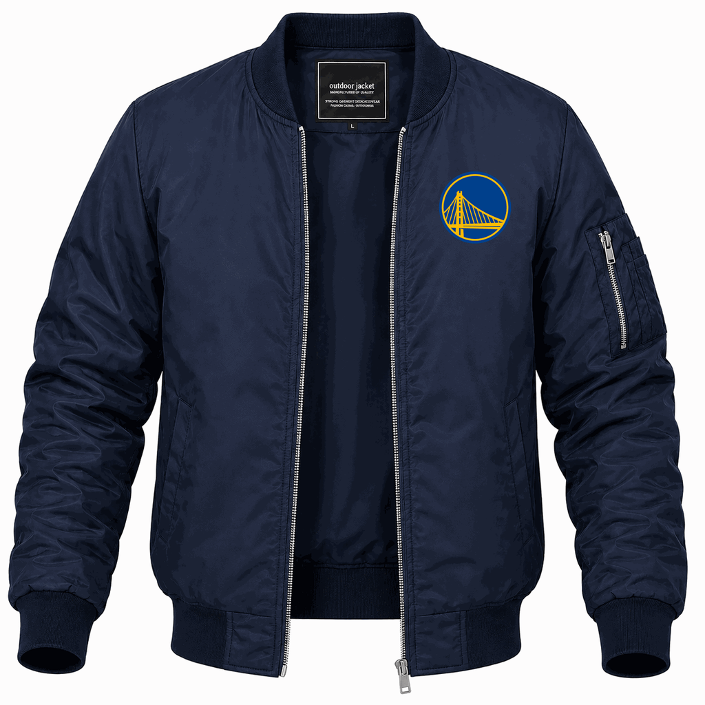 Men's Golden State Warriors Lightweight Bomber Jacket - Navy