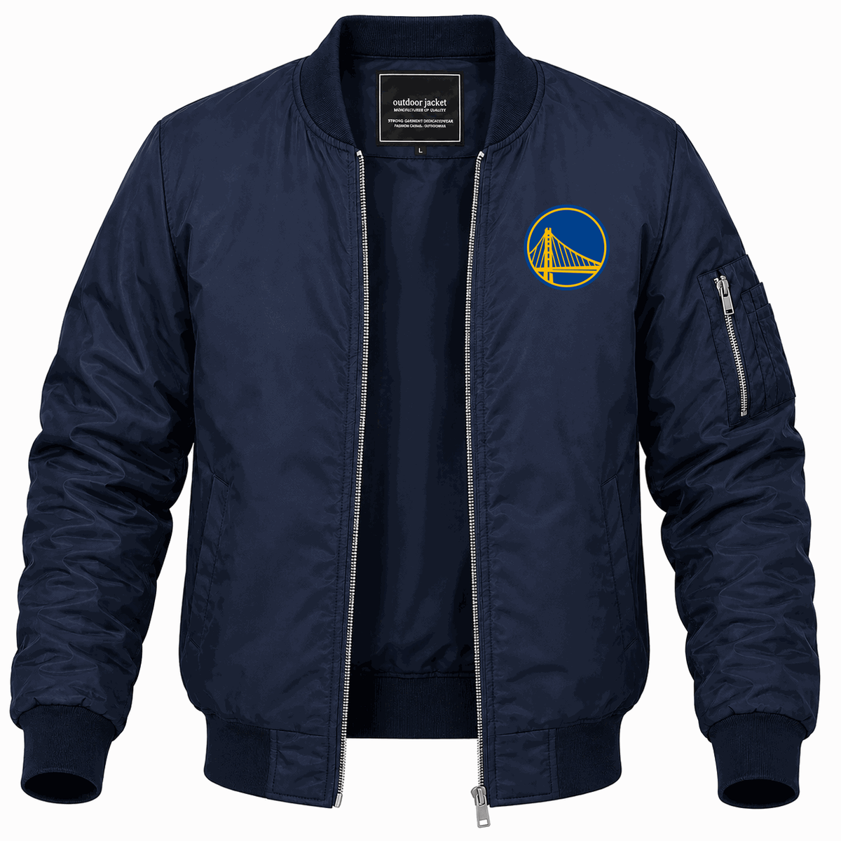 Men's Golden State Warriors Lightweight Bomber Jacket - Navy