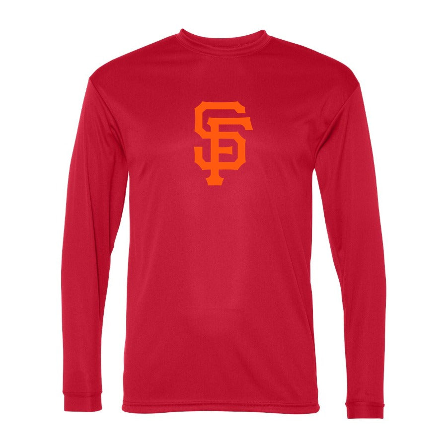 Men's San Francisco Giants Polyester Long Sleeve T-Shirt - Red