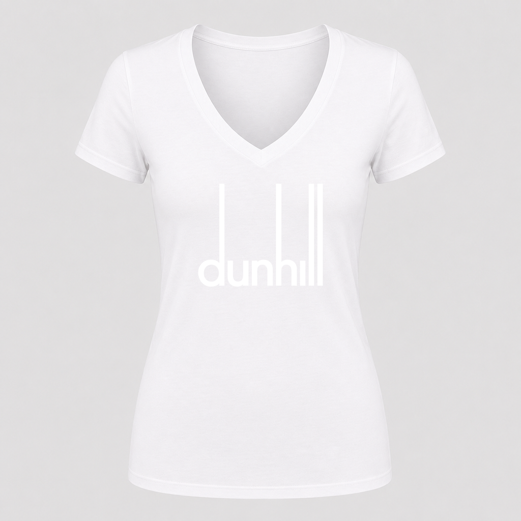 Women's Dunhill V Neck T-Shirt in white