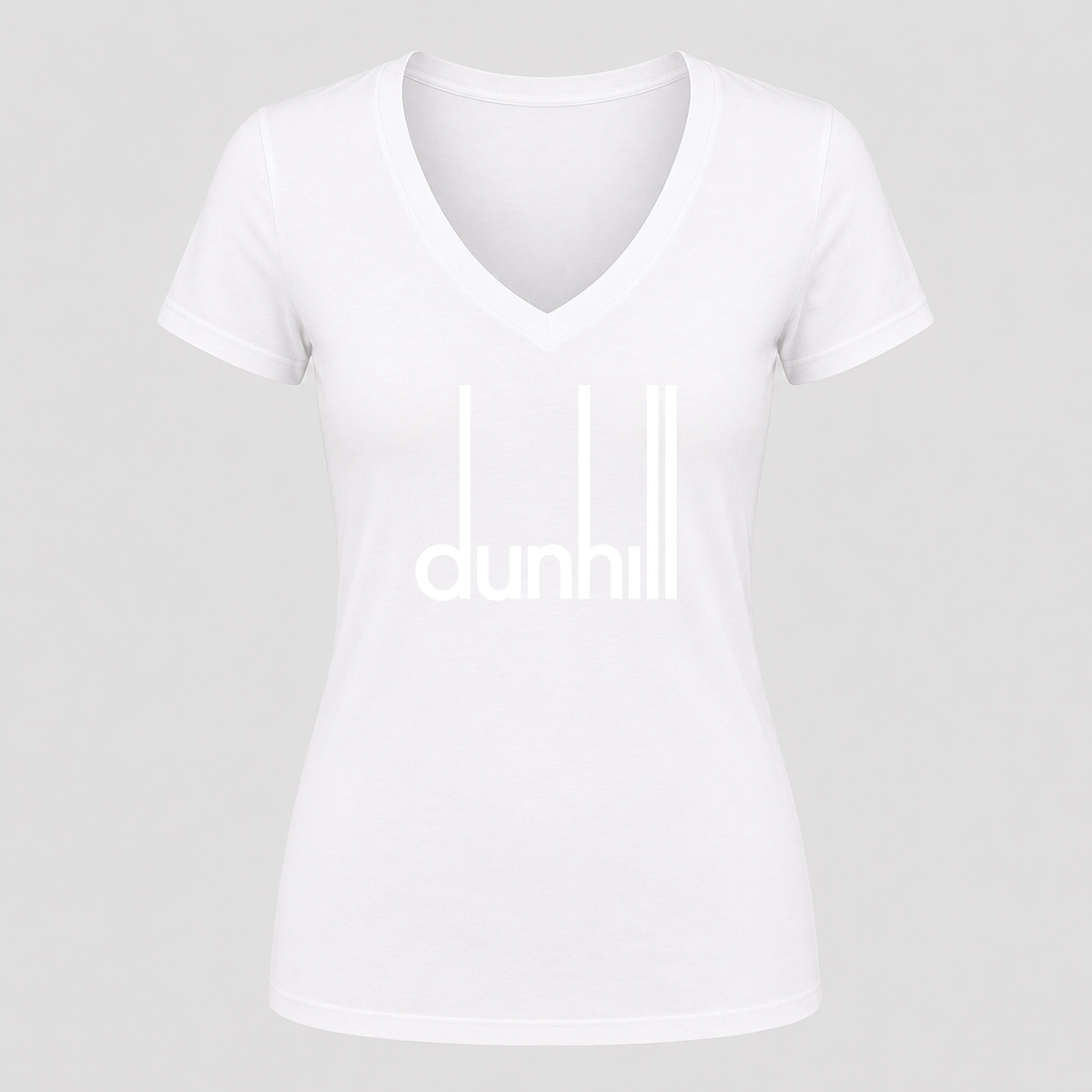 Women's Dunhill V Neck T-Shirt in white