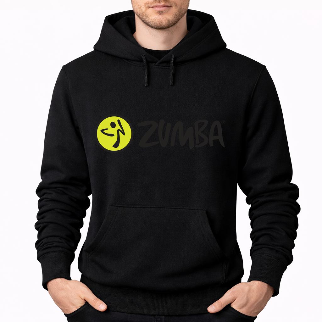 Men's Zumba Fitness Pullover Hoodie - Black