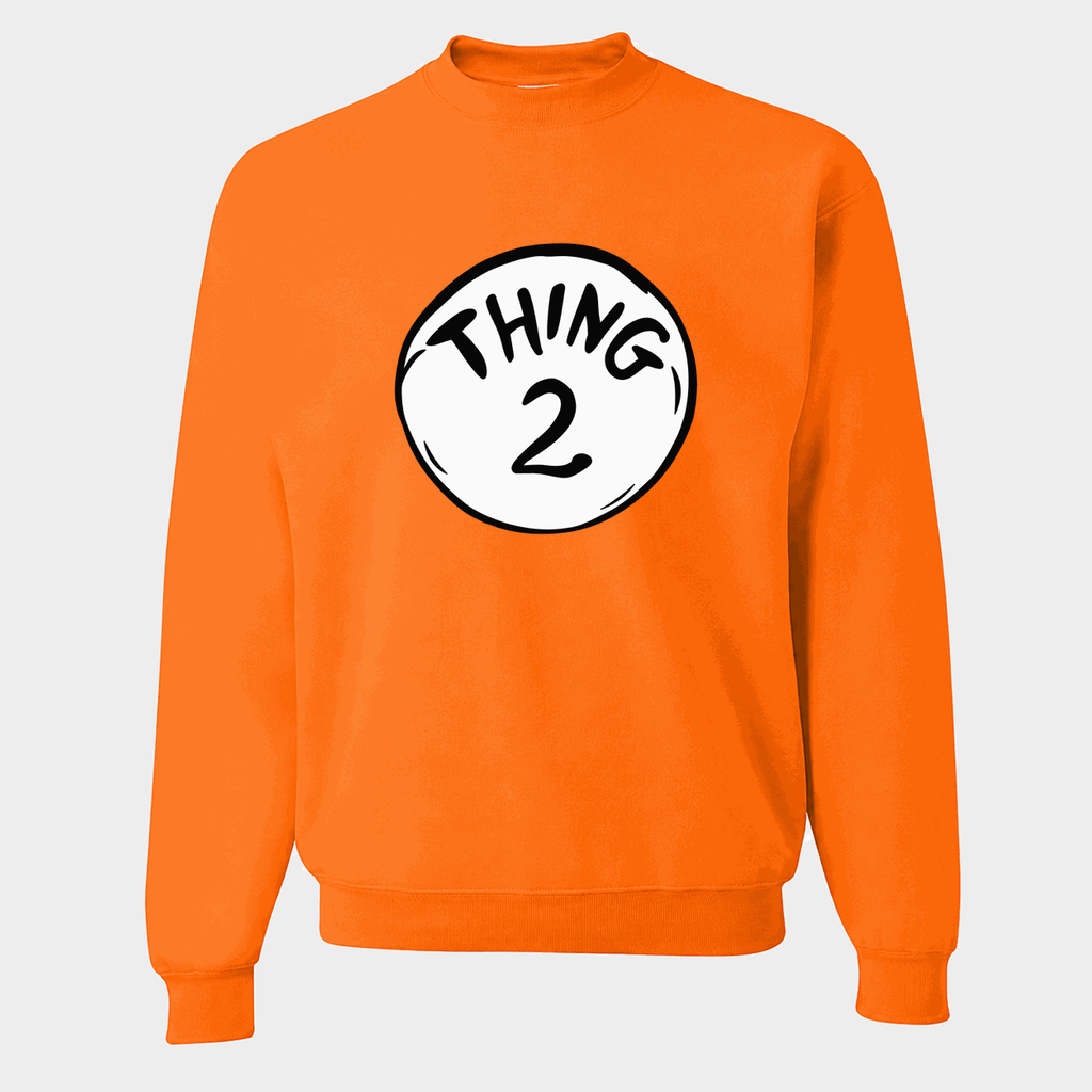 Men's Dr. Seuss Thing 2 Crewneck Sweatshirt - Orange
