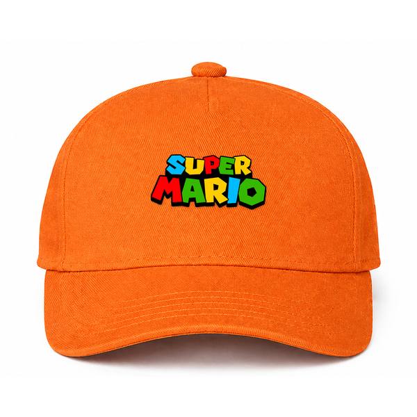Super Mario Logo Orange Dad Baseball Cap Hat