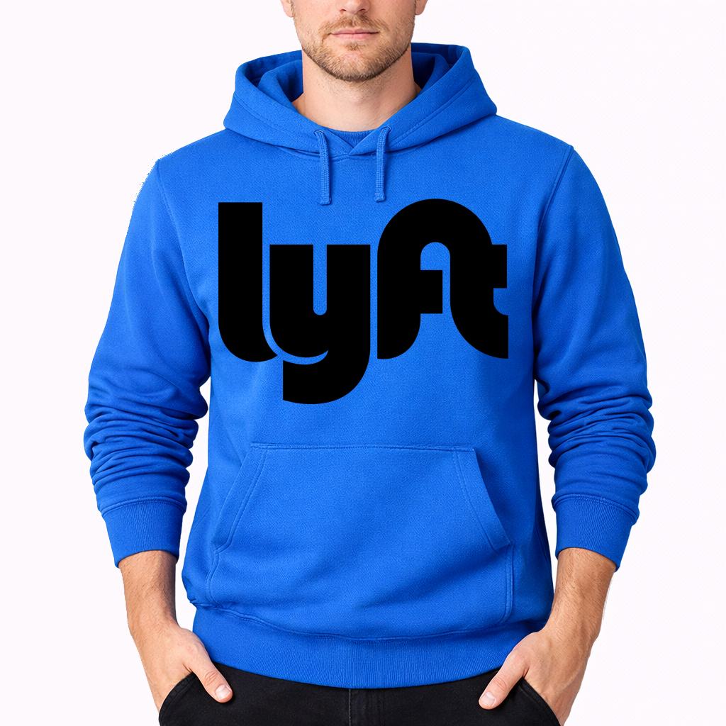 Men's Lyft Black Pullover Hoodie - Azure