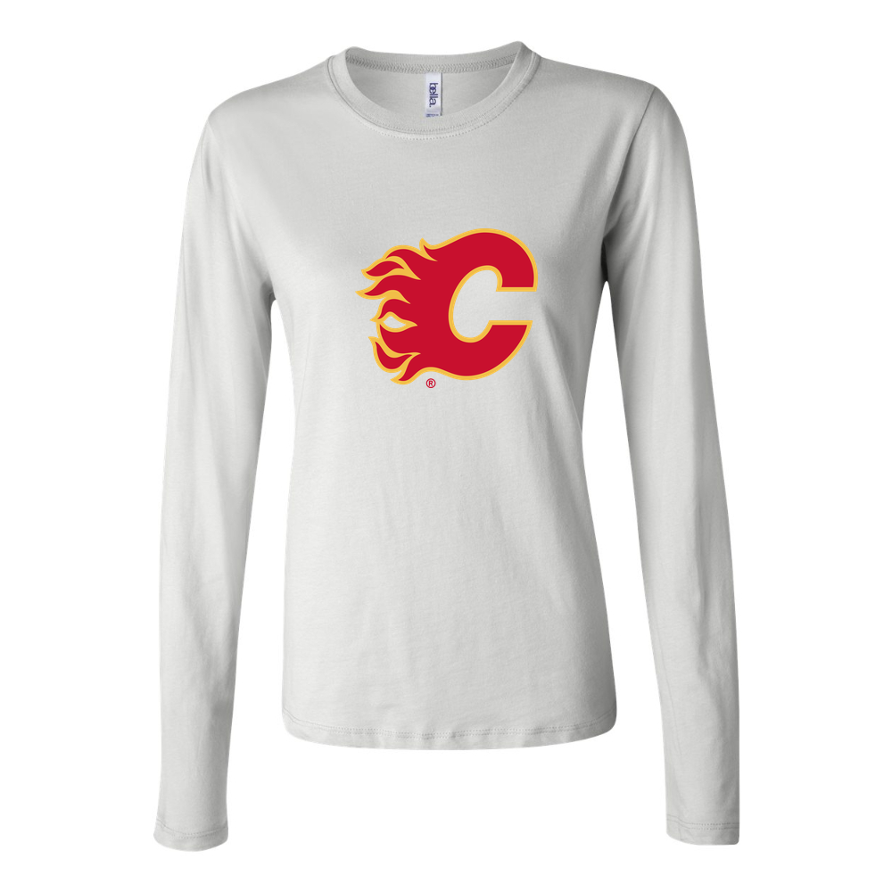 Women's Calgary Flames Long Sleeve T-Shirt - White