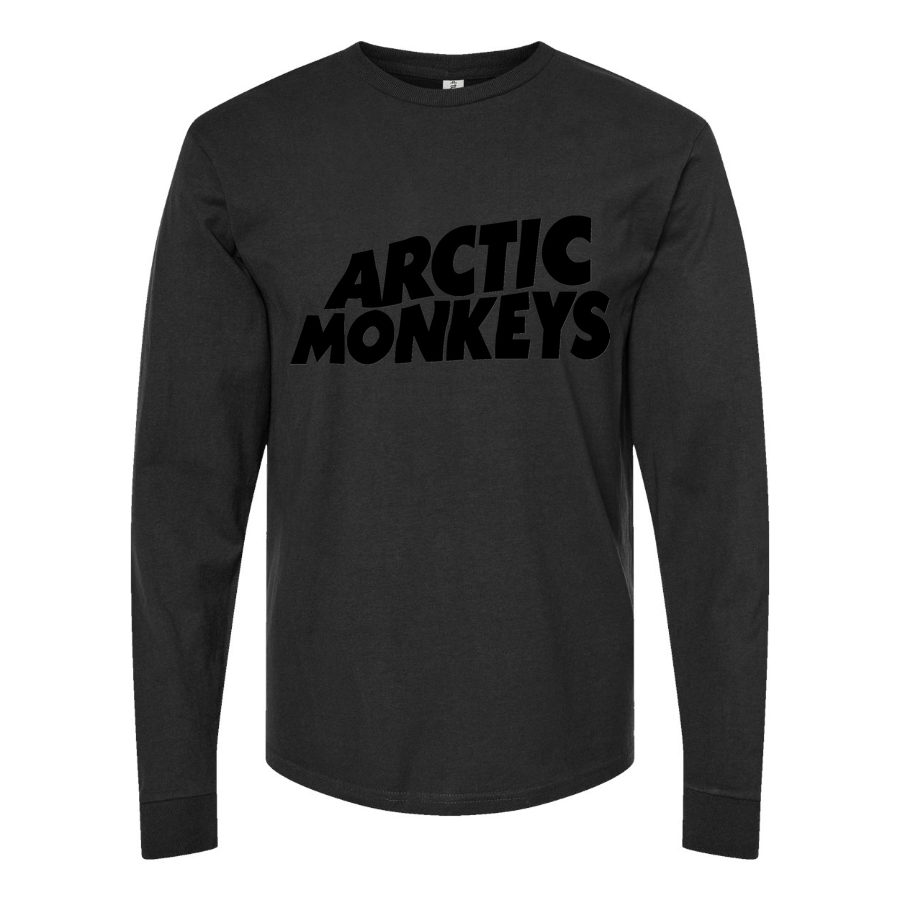Men's Arctic-Monkeys-Logo Long sleeves Cotton Blend T-Shirt - Black