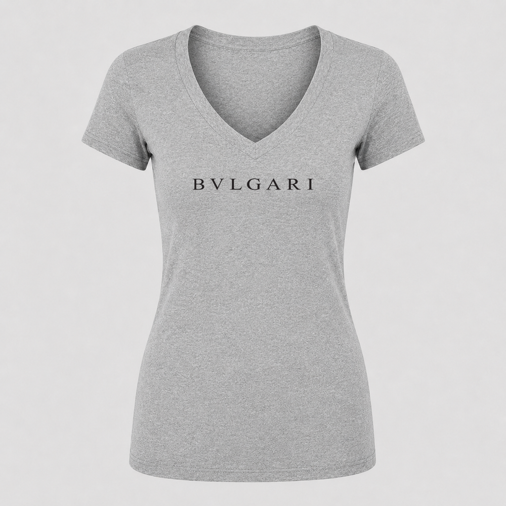 Women's Bvlgari V Neck T-Shirt in gray