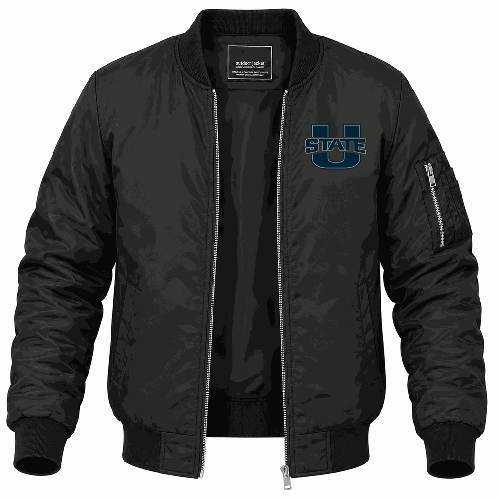 Men's Utah State Aggies Logo Lightweight Bomber Jacket - Black