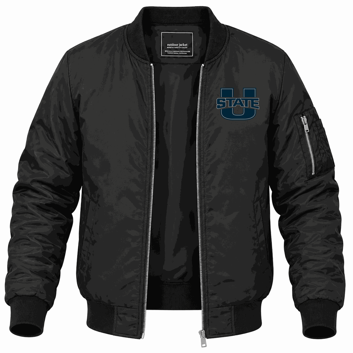 Men's Utah State Aggies Logo Lightweight Bomber Jacket - Black