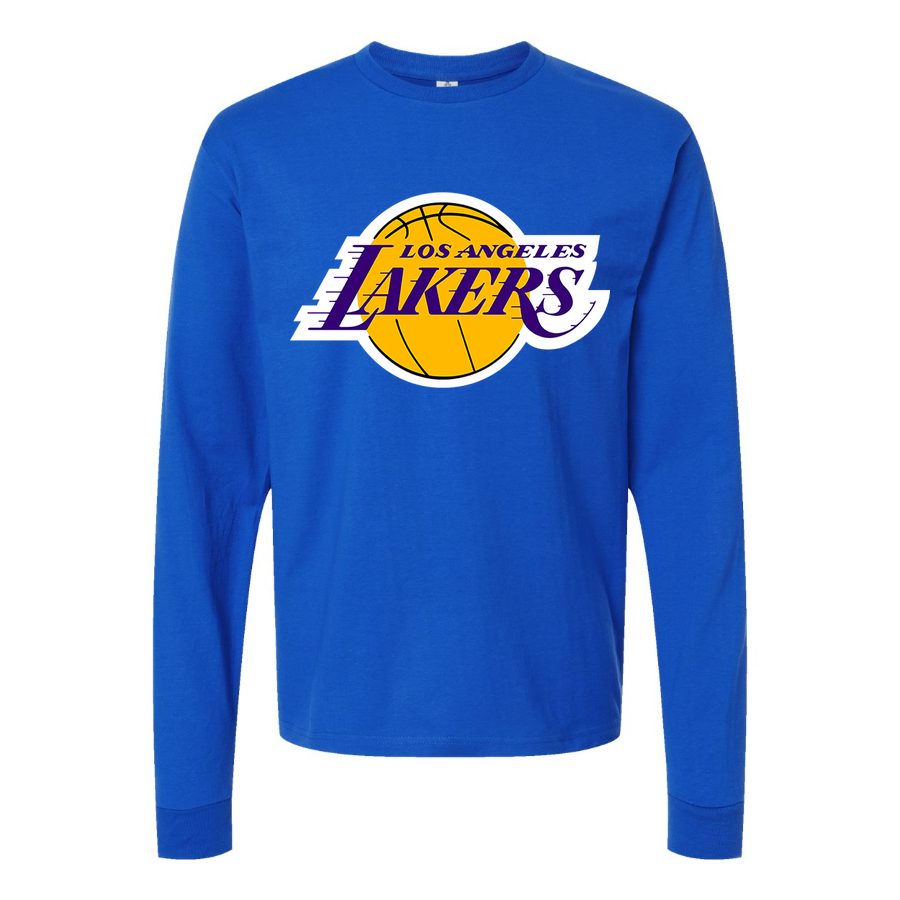 Men's Los Angeles Lakers Long sleeves Cotton Blend T-Shirt - Blue