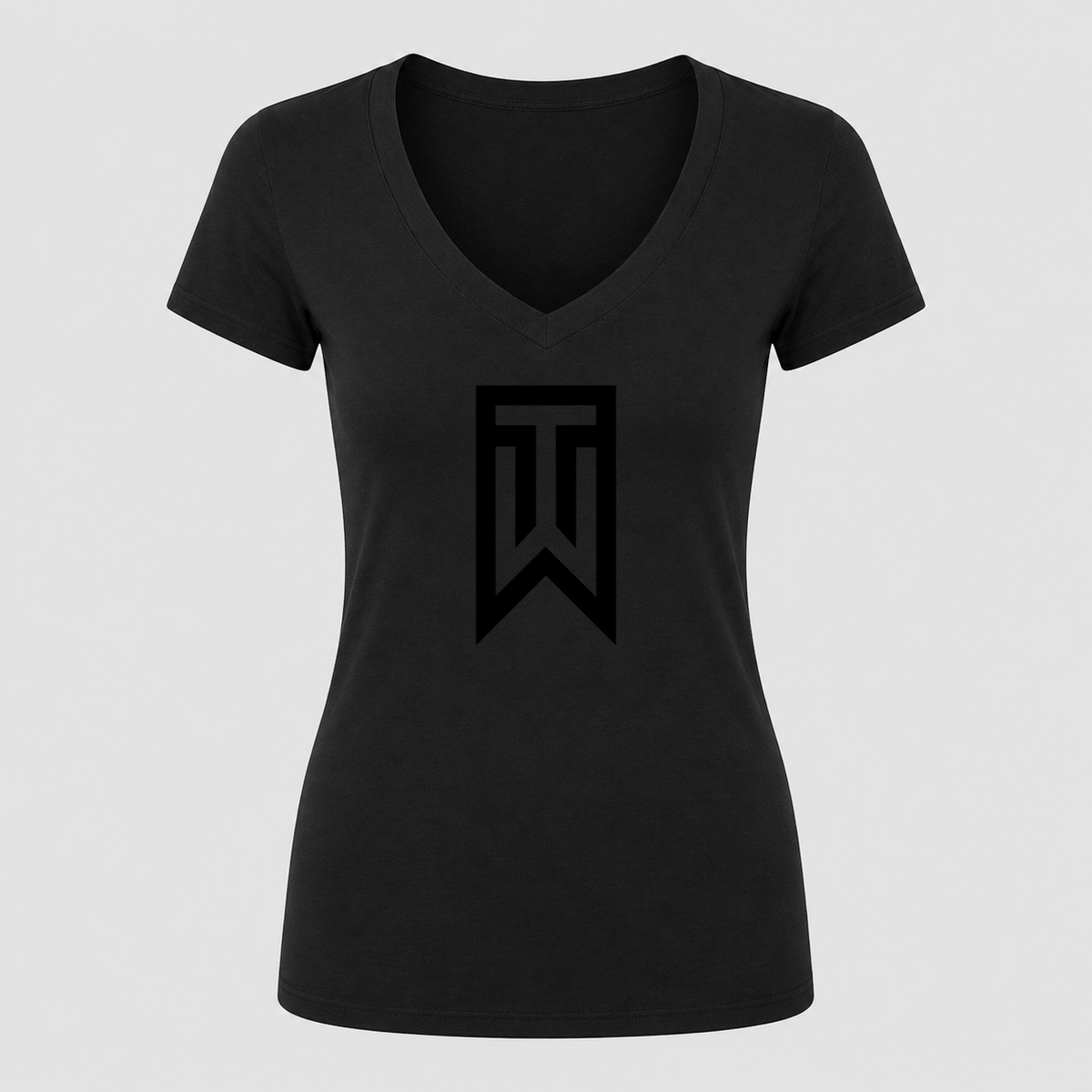 Women's Tiger Woods V Neck T-Shirt in black