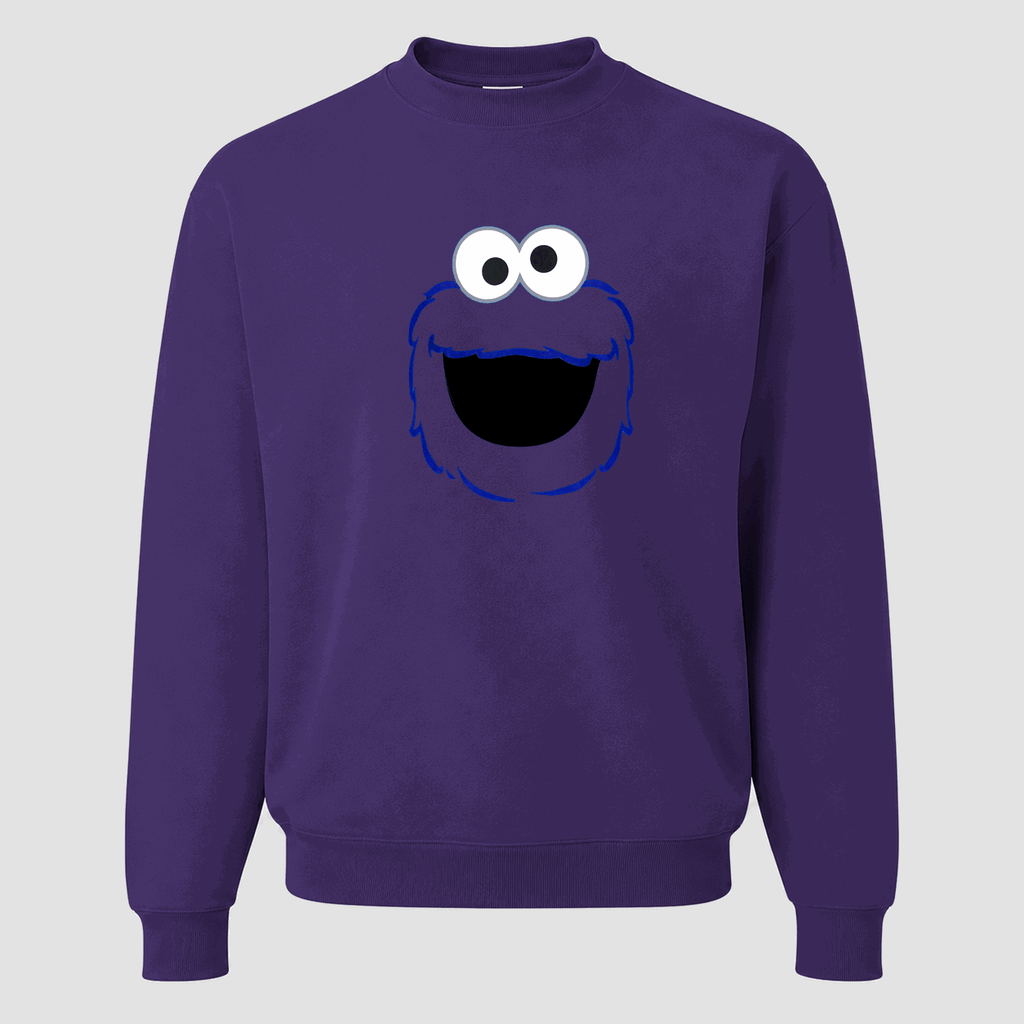 Men's Cookie Monster Crewneck Sweatshirt - Purple
