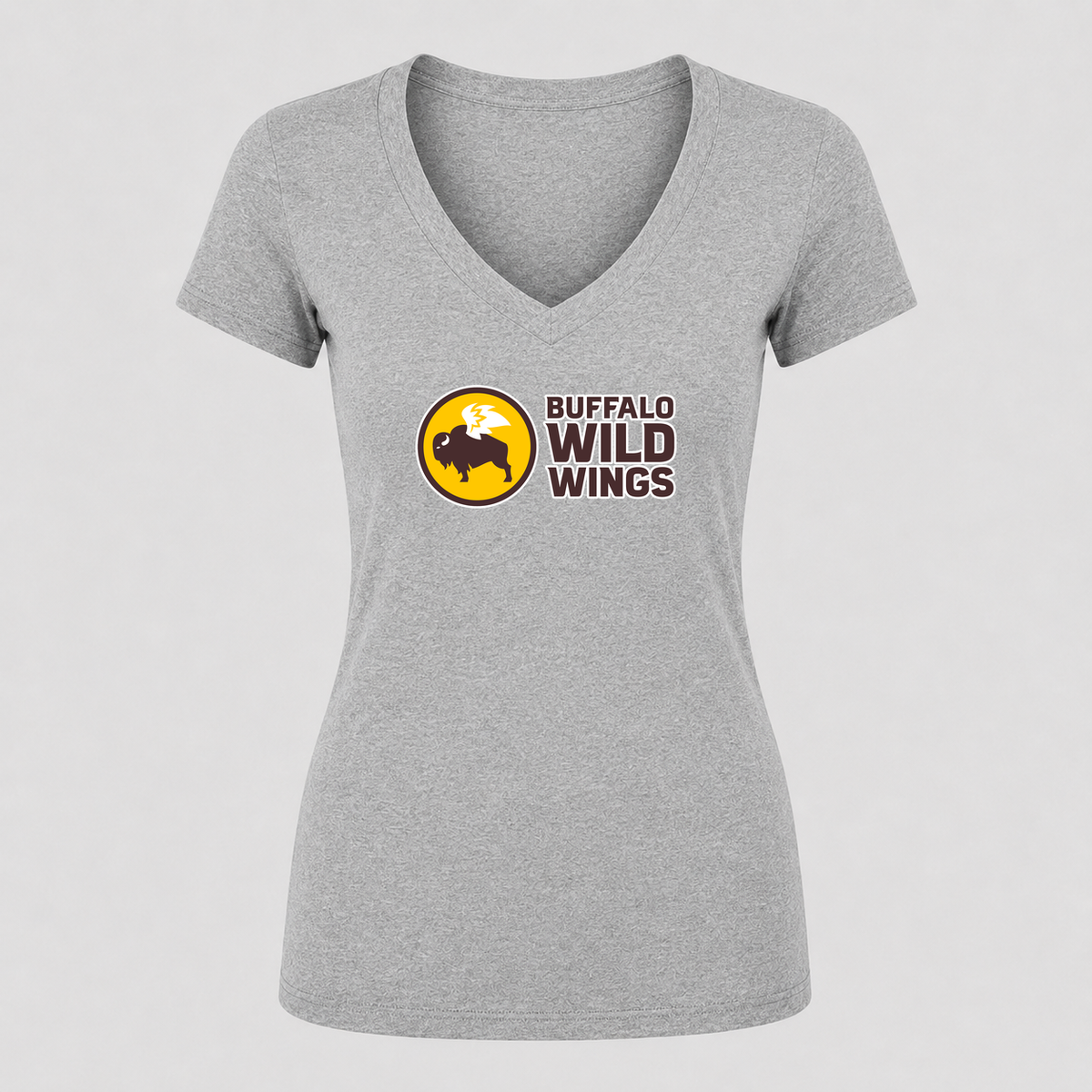 Women's Buffalo Wild Wings V Neck T-Shirt in gray