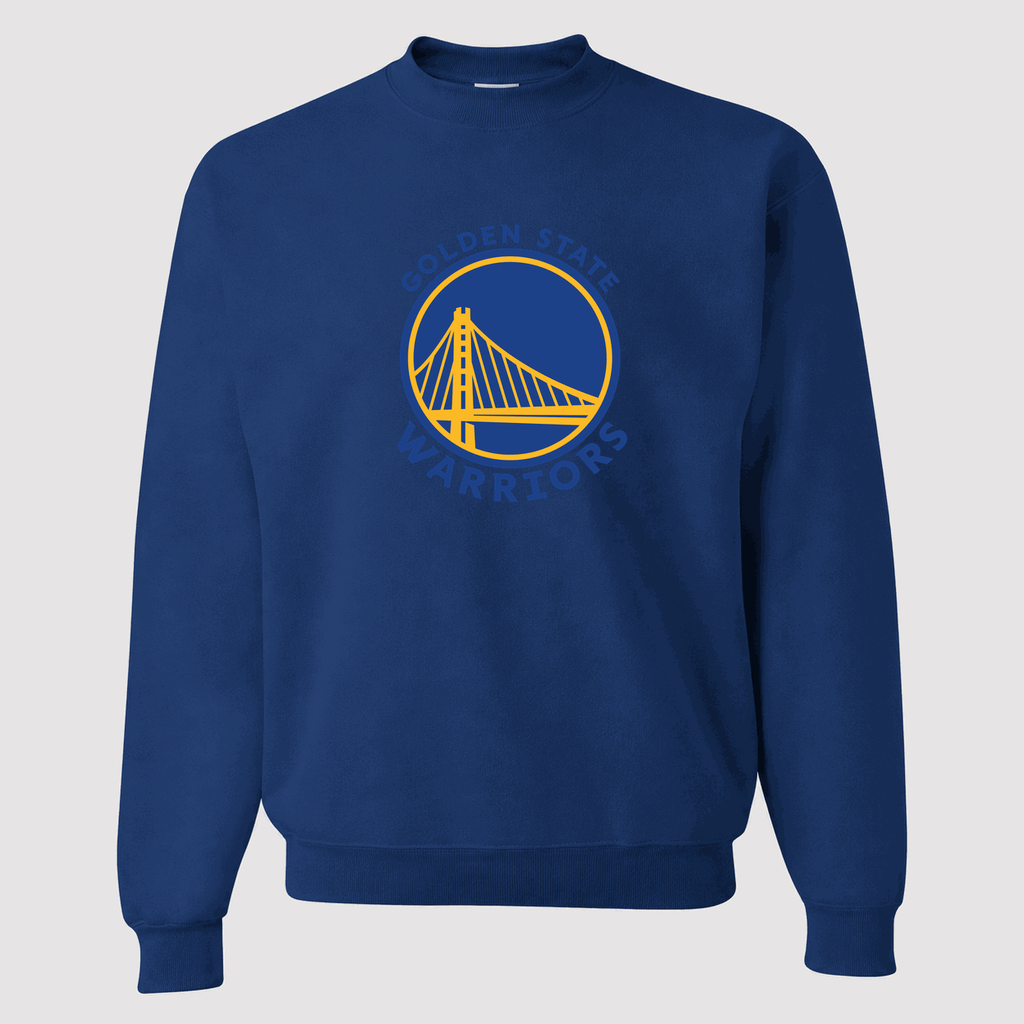 Men's Golden State Warriors Blue Logo Crewneck Sweatshirt - Blue