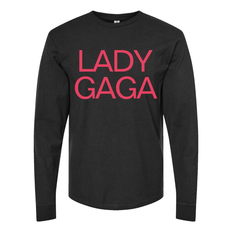 Men's Lady-Gaga-Logo-768x428 Long sleeves Cotton Blend T-Shirt - Black
