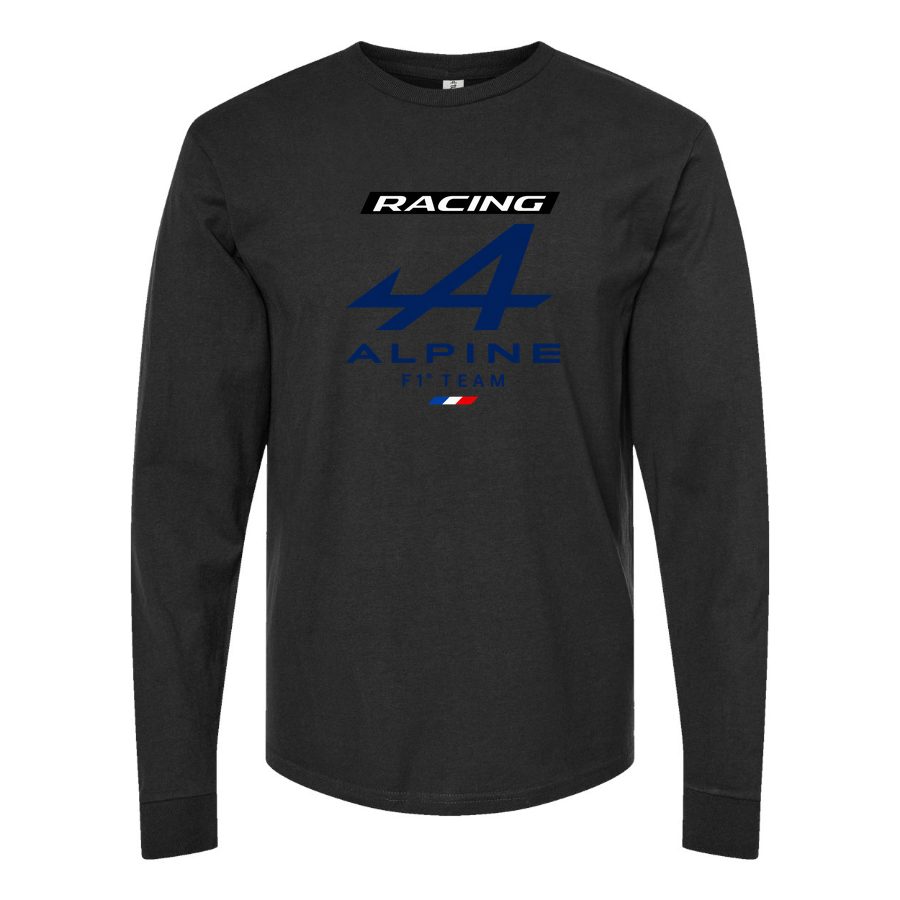 Men's Alpine F1 Team Long sleeves Cotton Blend T-Shirt - Black