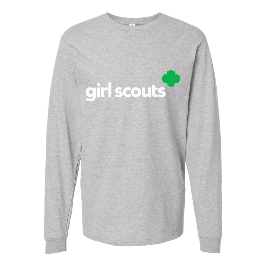 Men's Girl Scouts White Long sleeves Cotton Blend T-Shirt - Gray