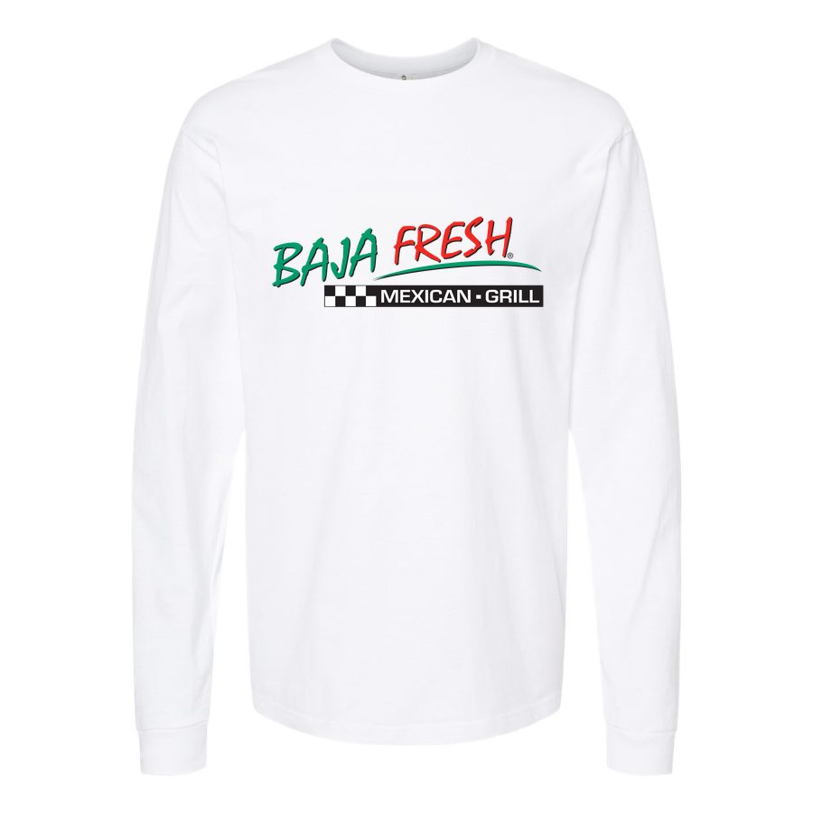 Men's Logo-Baja-Fresh-1536x864 Long sleeves Cotton Blend T-Shirt - White