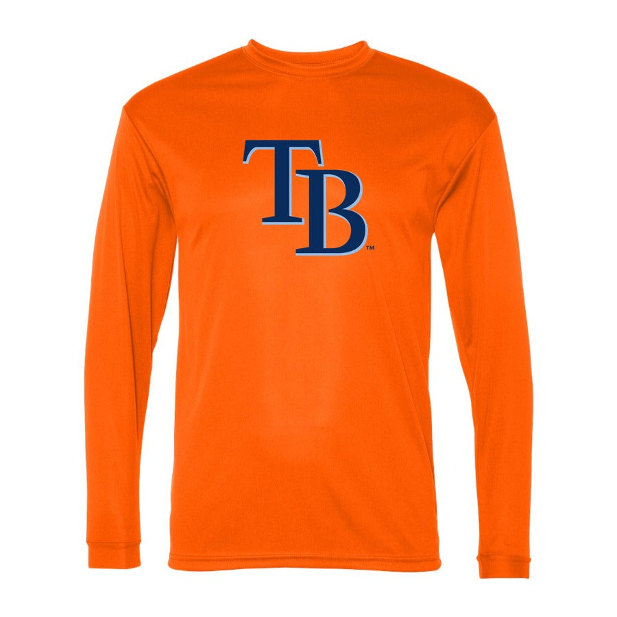 Men's Tampa Bay Rays Polyester Long Sleeve T-Shirt - Orange