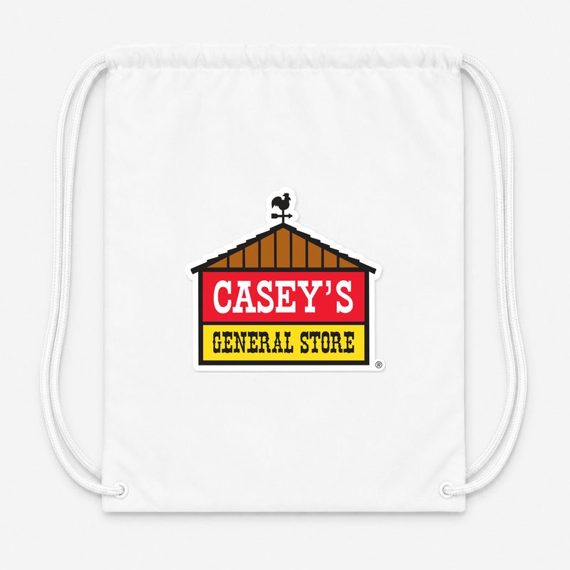 Caseys General Stores Drawstring Bag - White