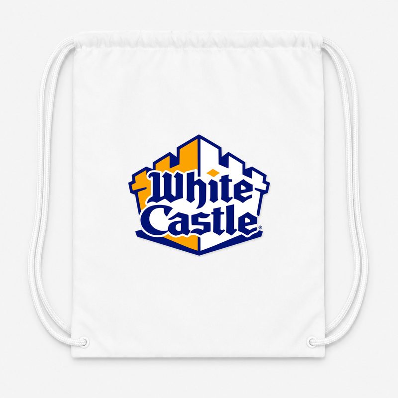 White Castle Drawstring Bag - White