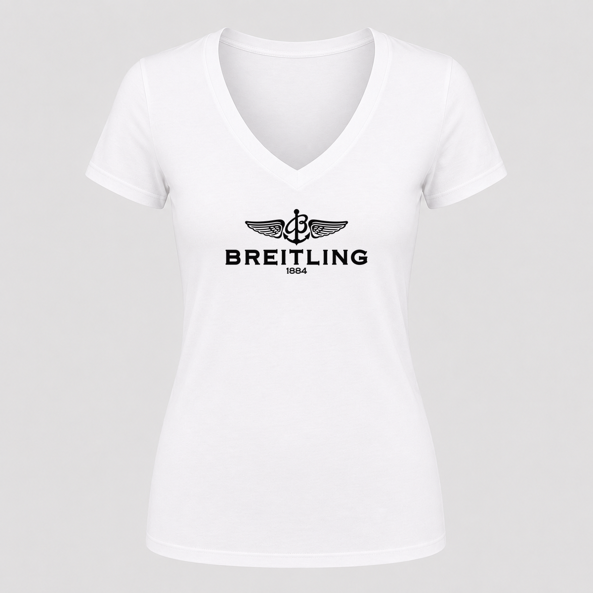 Women's Breitling V Neck T-Shirt in white