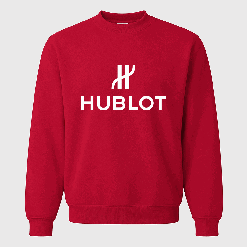 Men's Hublot White Logo Crewneck Sweatshirt - Red