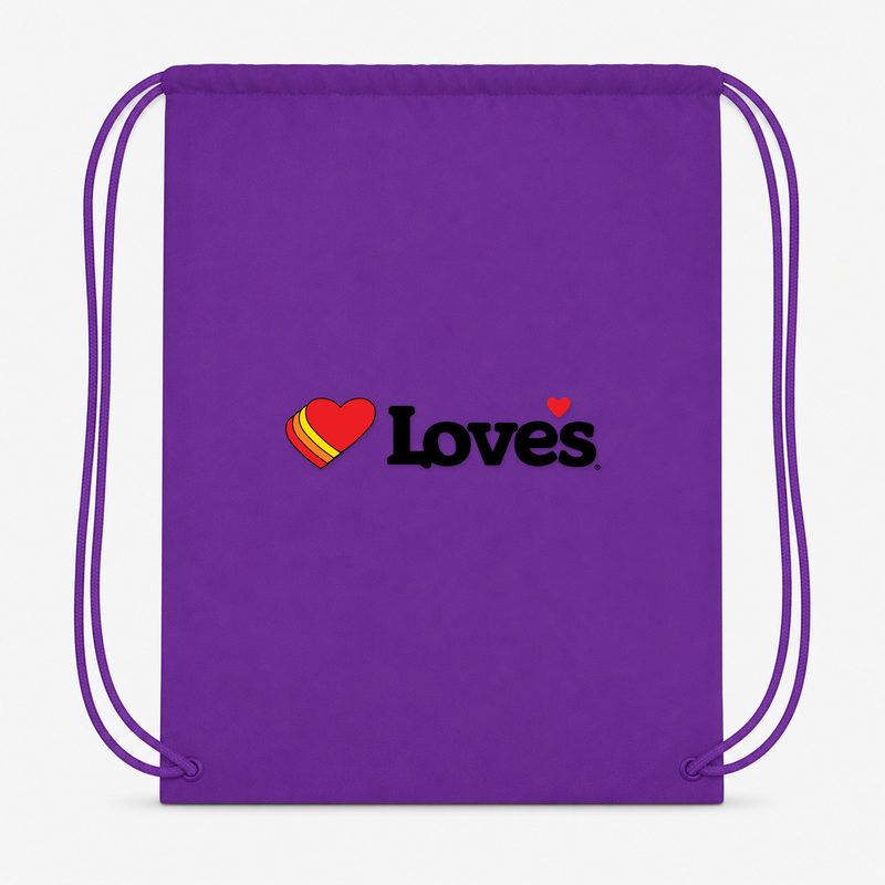 Loves Travel Stops Drawstring Bag - Purple