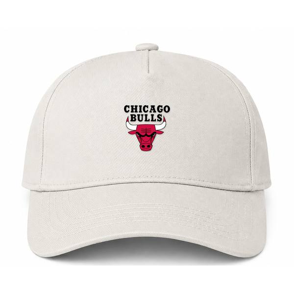 Chicago Bulls Black Logo Beige Dad Baseball Cap Hat
