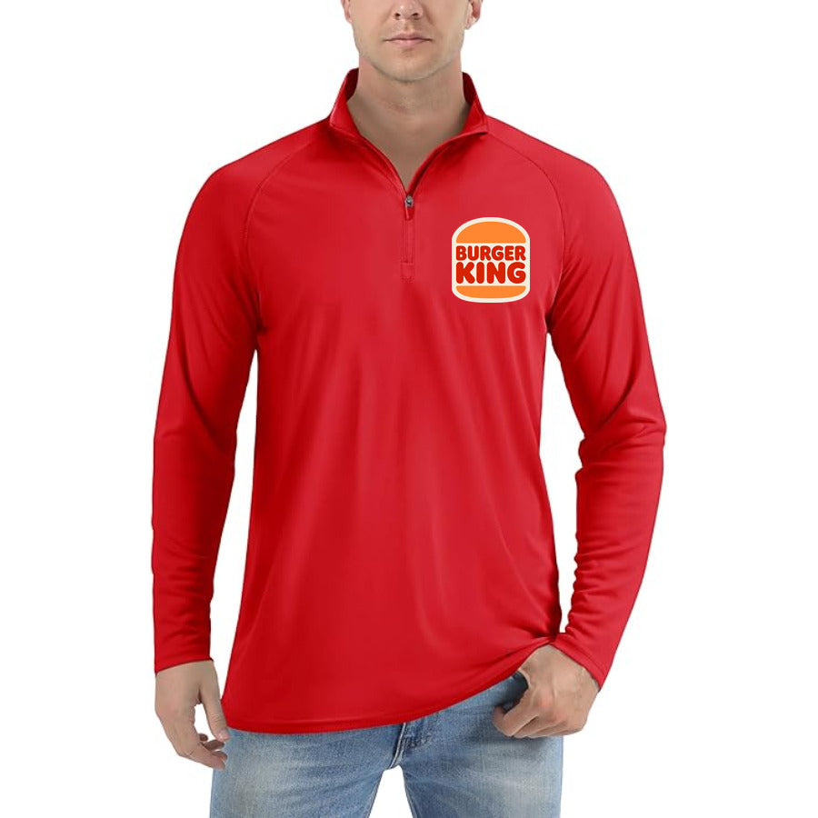 Burger King quarter-zip athletic shirt in Red