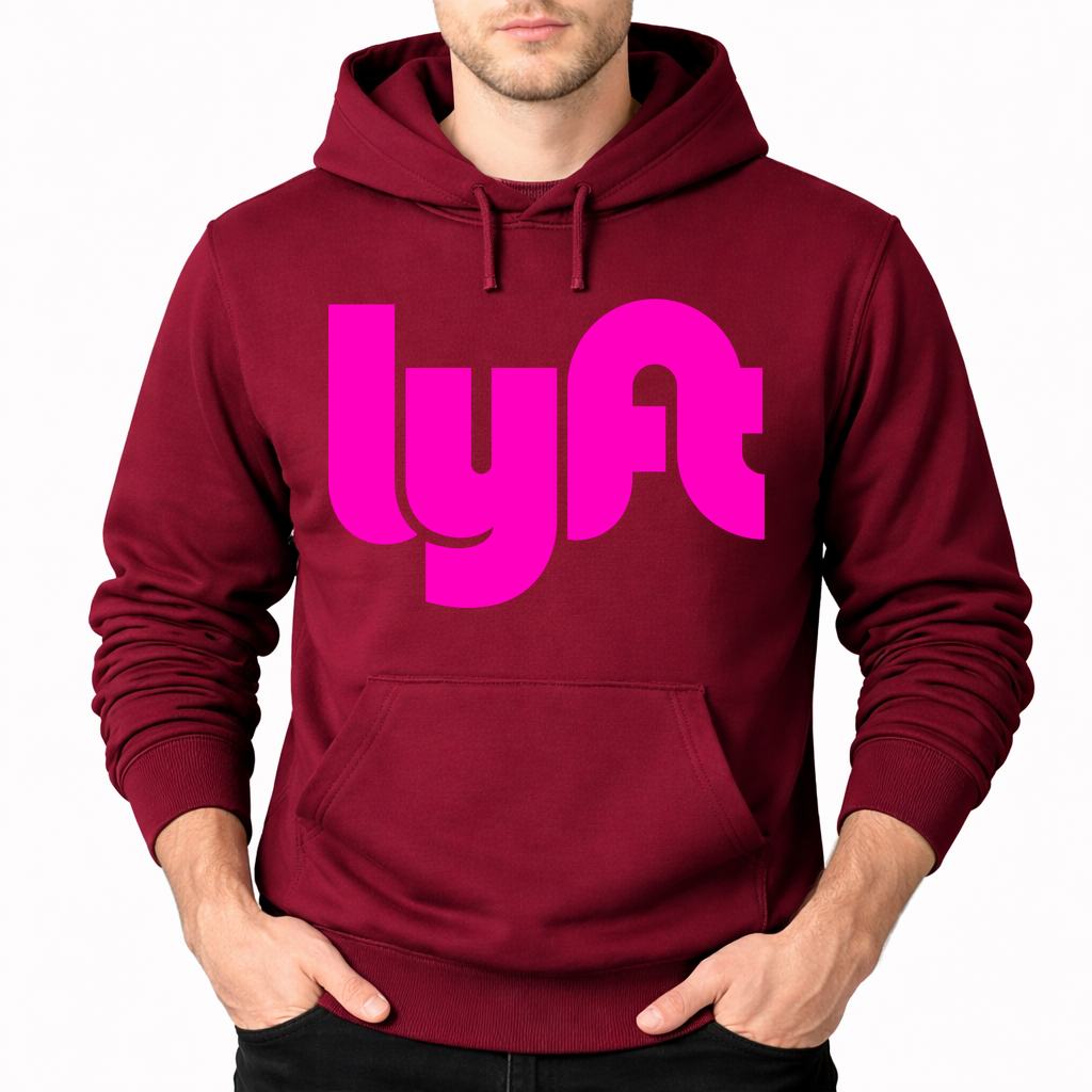 Men's Lyft Pink Pullover Hoodie - Burgundy