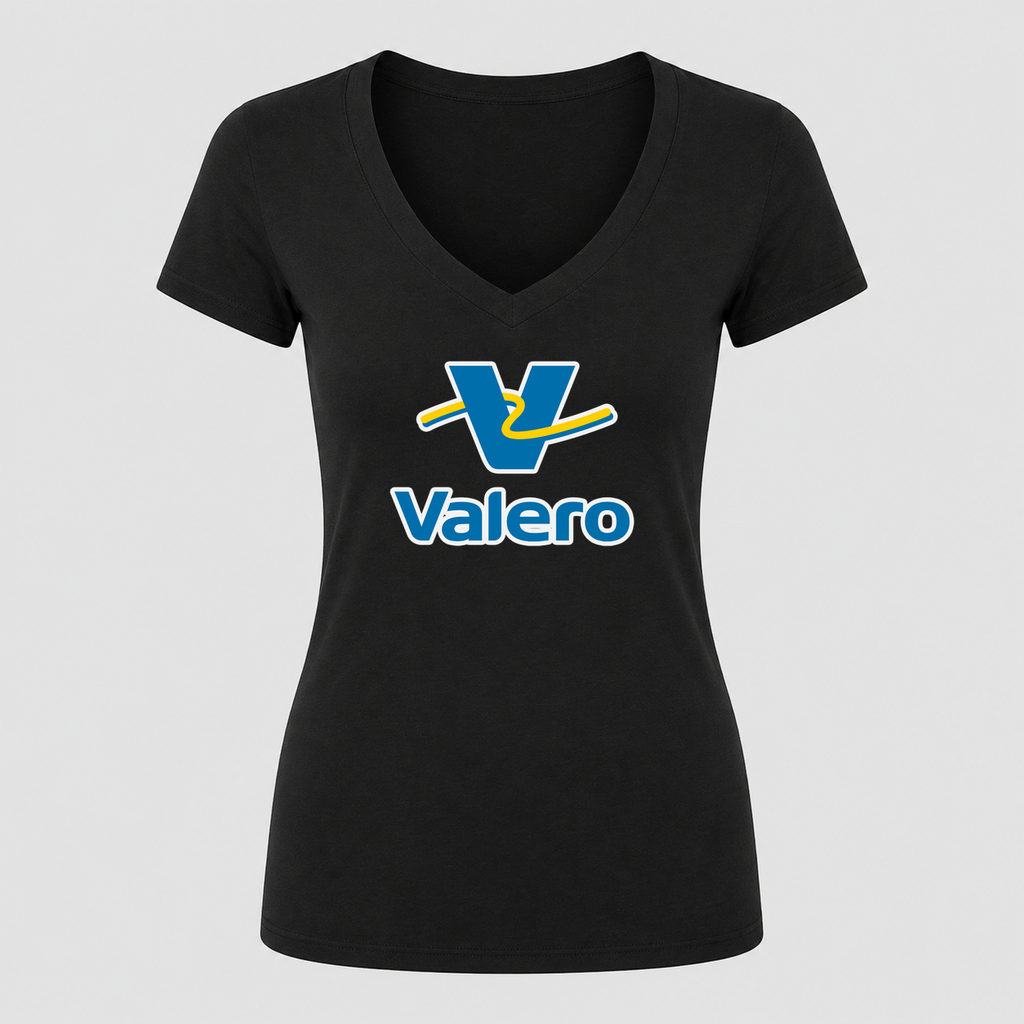 Women's Valero Gas Station V Neck T-Shirt in black