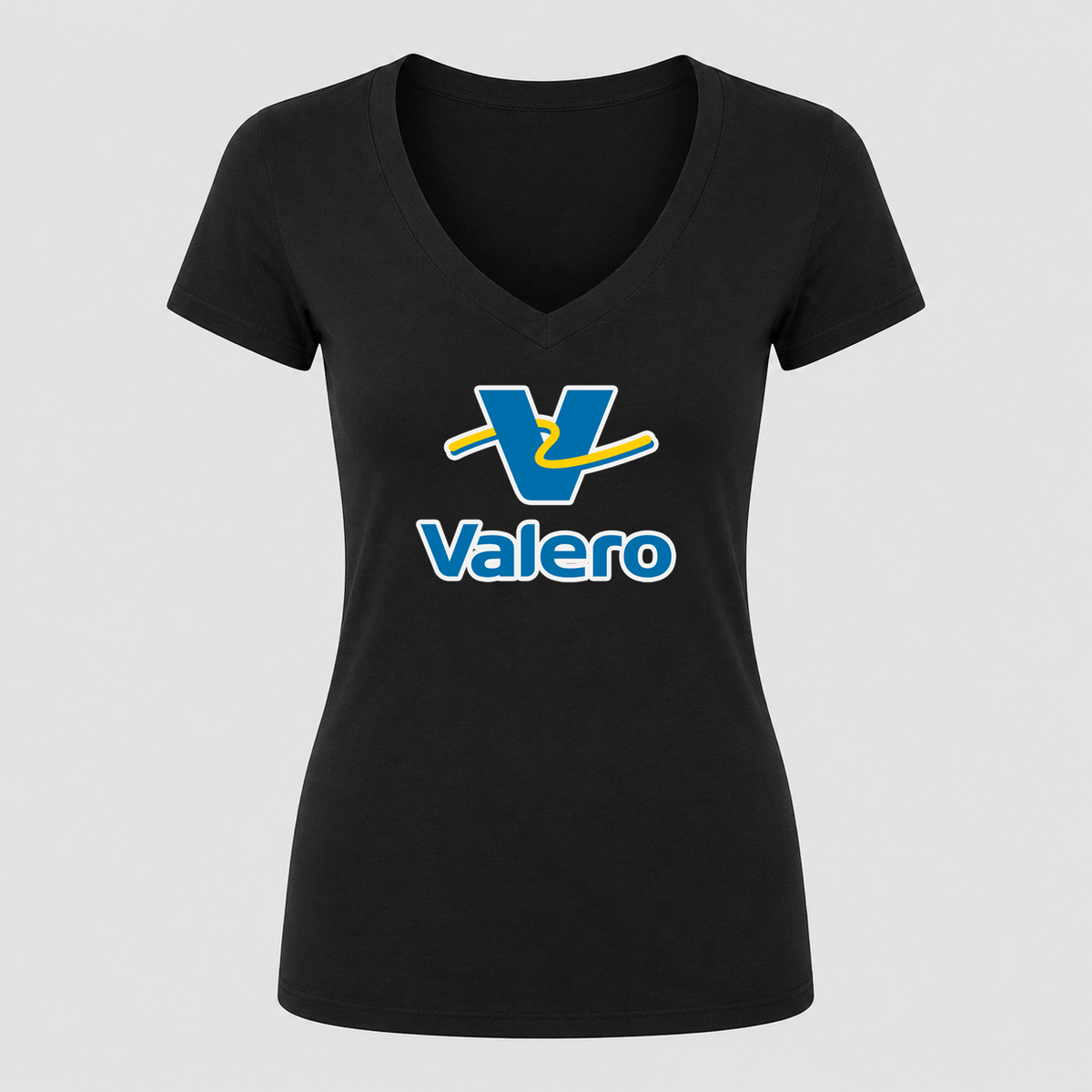 Women's Valero Gas Station V Neck T-Shirt in black